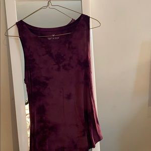 Maroon tye die American eagle top